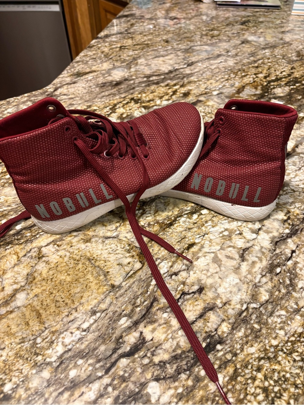 NOBULL Women's High-Top Training Sneakers in Burgundy/White